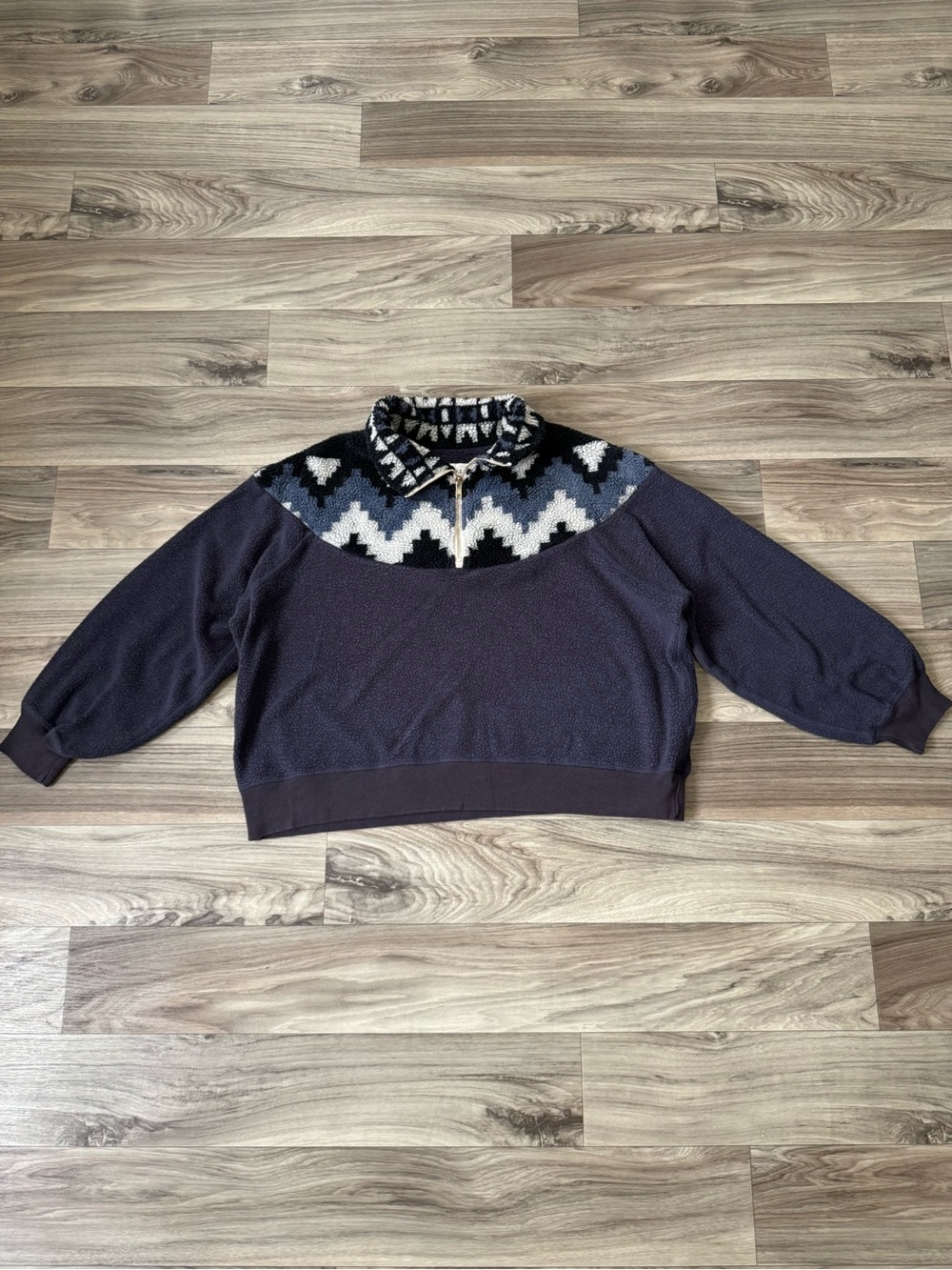 The Great The Fleece Half Zip Pullover in Navy Canon Geo Size 3